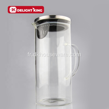 Carafe à eau en verre transparent avec poignée